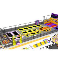 OEM ODM Komersial Kustom Buatan Sendiri Kolam Bola Seluncuran Besar Trampolin Lapangan Sepak Bola Taman Bermain Anak Dalam Ruangan untuk Pusat Perbelanjaan