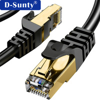 Cable Ethernet blindado SFTP de cobre sólido Cat7 D-sunty 2026-cat7-03 al por mayor, cable de conexión LAN RJ45 de 0.5m-50m, certificado RoHS