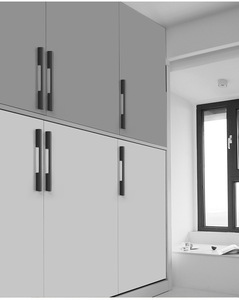 Modern Direct-sale Aluminum Cabinet Door Drawer <b>Pulls</b> Simple Wardrobe <b>Pulls</b> Golden Finish <b>for</b> Kitchen Dresser Bedroom <b>Bathroom</b> - Product Image 4