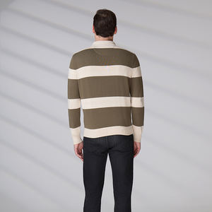 Camiseta Polo Personalizada Informal con Logotipo Bordado, Transpirable, 100% Algodón, Suéter de Punto a Rayas de Alta Calidad para Hombre - Product Image 5