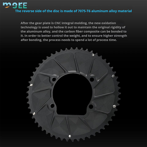 Plateau de chaîne SeeMore 110 mm BCD pour vélo de route <span class=keywords><strong>11</strong></span>/12 vitesses, double chaîne super légère en carbone et aluminium composite à dents étroites et larges - Product Image 5