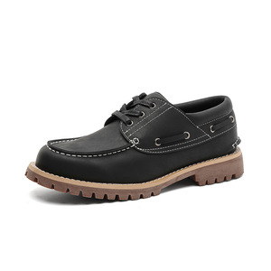 Zapatillas Clásicas de Cuero Cosidas a Mano para Uso Diario, Diseño Cómodo con Punta Redonda y Ancha, Suela Gruesa y Duradera, Zapatos de Moda para Caminar por la Ciudad - Product Image 2