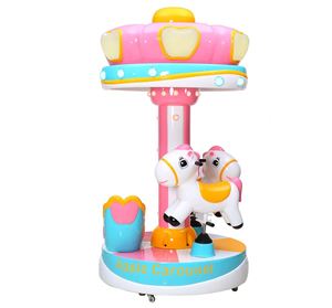 Manège à Monnayeur pour Enfants, Grand Carrousel de 3 Chevaux pour Parc d'Attractions et Fête Foraine - Product Image 5