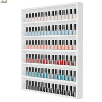 Precio de Fábrica, Organizador de Esmalte de Uñas Profesional de Madera Pulida de 6 Niveles para Montar en la Pared con Separador Acrílico, Superventas