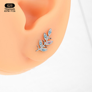 Pendientes de Titanio G23 F136 con Incrustaciones de Zirconia en Forma de Estrella, Joyería de Moda - Product Image 4