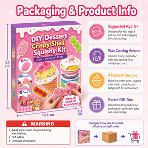 Kit de Bricolage pour Coques Croustillantes de Desserts, Revêtement en Cire, Jouet Anti-Stress à Remontée Lente, Ensemble Créatif à Presser pour Enfants 8+, Cadeau Personnalisé OEM - Product Image 6