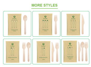 Tùy chỉnh in đồ dùng 140/160 mét Bạch Dương dùng một lần muỗng nĩa Knife Set dao kéo bằng gỗ cá nhân đóng gói - Product Image 5