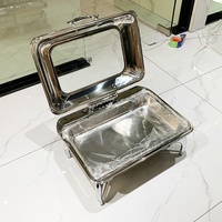 Autres réchauds de buffet pour hôtels et restaurants, chauffe-plats en acier inoxydable et verre, ensemble de chauffe-plats pour buffet