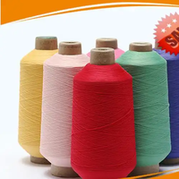 Fil 100% polyester DTY75D/2, anti-bactérien, filé à cœur, teintable, haute élasticité pour chaussettes et pulls
