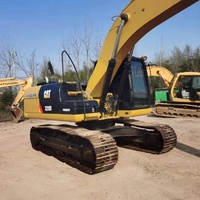 Excavatrice sur chenilles Caterpillar d'occasion 320D/320D2/320DL importée, 20 tonnes, avec composants POCLAIN, moteur et pompe pour usage en construction