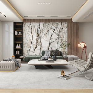 Autocollant mural autocollant effet marbre papier peint imperméable amovible pour chambre et salle à manger - Product Image 2