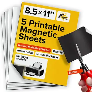 Printable Magnetic Sheets - Flexible Magnet Sheets Non Adhesive for Photo Magnets - Matte Printable Magnetic Paper for Cars, DIY