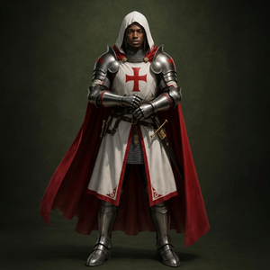 Traje de Armadura de Caballero Templario |   Disfraz Moderno de Acero Pulido con Grabado Cruzado para Cosplay Farjana - Product Image 1
