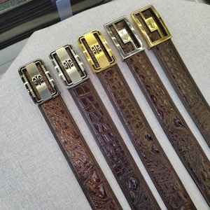 Cinturón de Cuero de Cocodrilo de Lujo de Marca Famosa para Hombre, Personalización con Logotipo - Product Image 6