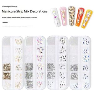 Venta al por mayor: Diamantes 3D brillantes para uñas con 12 rejillas, cristales AB de colores, pedrería para uñas, accesorios DIY para uñas, productos para uñas. - Product Image 3