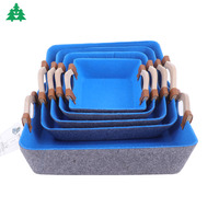 Vente directe du fabricant, panier de rangement pour jouets en feutre non tissé, multifonctionnel, écologique, avec poignée en bois, modèle de la marque Fusen