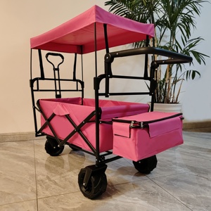 3-in-1折りたたみ式屋外キャリーカート折りたたみ式キャンプワゴンレインルーフ4輪OEMカスタマイズ可能 - Product Image 5