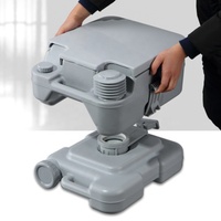 Toilette de camping portable avec réservoir dissimulé, double chasse d'eau, cuvette carrée, design moderne