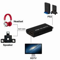 Convertisseur audio-vidéo portable PS2 vers HDMI 480i/480p/576i avec sortie audio 3,5 mm, prend en charge tous les modes d'affichage PS2, PS2 vers HD