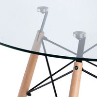 Chaises d'échantillon gratuites, meuble rond en verre et bois, Table de salle à manger, nouveau modèle, moderne en verre et plexiglas
