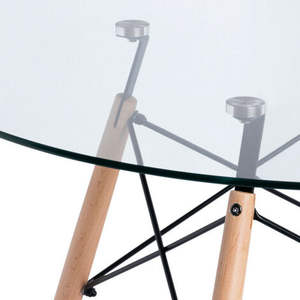Chaises d'échantillon gratuites, meuble rond en verre et bois, <span class=keywords><strong>Table</strong></span> de salle à manger, nouveau modèle, moderne en verre et <span class=keywords><strong>plexiglas</strong></span> - Product Image 2