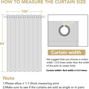 <span class=keywords><strong>Tende</strong></span> Termoisolanti JA con Occhielli, Moderne in 100% Poliestere, per Finestre di Camera da Letto <span class=keywords><strong>e</strong></span> Soggiorno, Completamente Oscuranti - Product Image 3