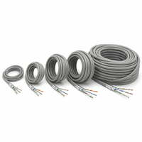 Cable de Red CAT5 FTP Blindado de 100MHz 23AWG, Cable Ethernet de Cobre Sólido con Aislamiento de PVC de 100Mbps para Redes de Oficina y Hogar
