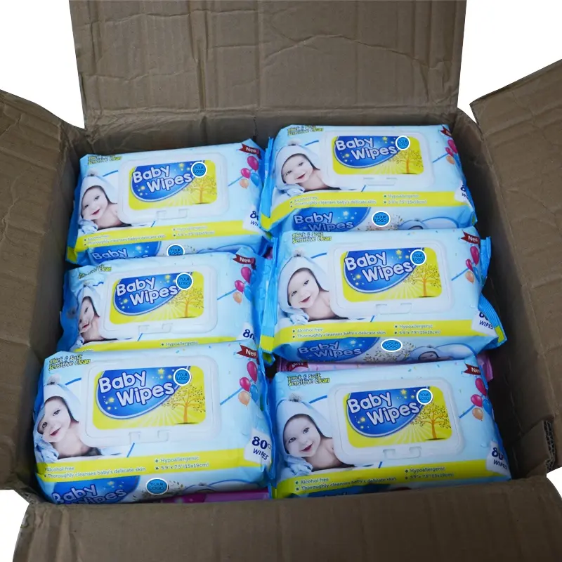 Atacado Melhor Preço Soft Personalized Wet Wipes Custom Logo Packing Baby Body Wet Wipes 99,9% Water Wipes