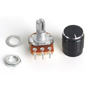 WH148 5Set 15mm 3pin in lega di alluminio nero tappo a manopola 1K 2K 5K 10K 20K 50K 100K 250K 1M Kit potenziometro lineare reostats rotanti - Product Image 3
