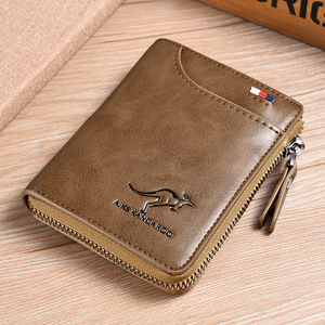 Dompet Kartu Anti Maling Dompet Kulit PU Pria Dompet Tempat Kartu Bisnis RFID Dompet Ritsleting - Product Image 1