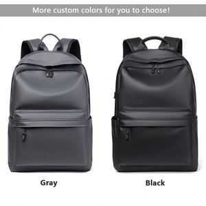 Sac à dos d'école en cuir PU imperméable pour hommes, nouveau logo personnalisé, grossiste en mode, sac à dos pour ordinateur portable pour étudiants - Product Image 3