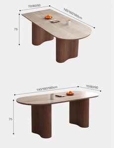 <span class=keywords><strong>Mesa</strong></span> de Comedor Ovalada de Diseño Simple para Restaurante o Cocina, Patas de Madera, para 8 a 10 Personas, Muebles para Comedor - Product Image 4