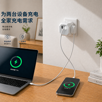 Stop Kontak Ekstensi 6-in-1 dengan 3 Soket + 2 USB-A + 1 USB-C Desain Mini Cube, Cocok untuk Rumah, Kantor, dan Perjalanan