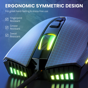 Ratón para Juegos <span class=keywords><strong>ONIKUMA</strong></span> <span class=keywords><strong>CW905</strong></span>, Ergonómico, con Luces, 6400 DPI, Óptico, USB, con Cable, para Computadora - Product Image 2