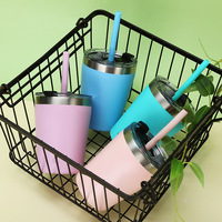 Tasse en acier inoxydable 8oz pour enfants, gobelet de paille thermique à Double paroi pour jus de café personnalisé