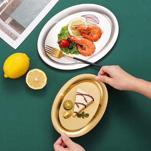Bandeja de servicio ovalada desechable de diseño clásico de acero inoxidable 304 para cocinar <span class=keywords><strong>Sushi</strong></span> barbacoa coreana fruta pastelería café fiestas - Product Image 2