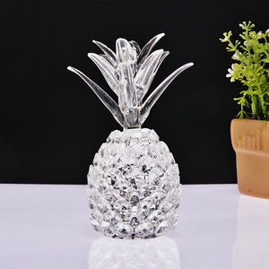 Crystal Pineapple <b>Ornament</b> Transparent Cut Glass Home Decoration Entryway Cabinet Decor Auspicious Gift - Product Image 1