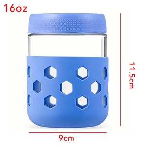Frascos de Vidrio de 16 oz para Avena Nocturna con Tapas Herméticas y Fundas de Silicona, Recipientes Herméticos para Almacenamiento de Alimentos para Yogur y Cereal - Product Image 6
