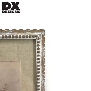 DX DESIGNS 8x10 11x14 <strong>Shabby</strong> <strong>Chic</strong> <strong>Picture</strong> <strong>Frame</strong> Rustic Distressed Wood Photo <strong>Frame</strong> with Linen Mat Beaded Border for Wall Decor - Product Image 4