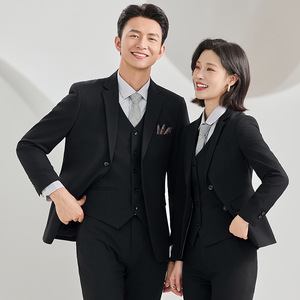 Korean Style Slim Fit Men's Suit Jacket Thickened Polyester Worsted <b>Work</b> Formal Wear Plus Size Blazer - Product Image 4