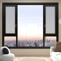 Ventanas y Puertas de Aluminio Personalizadas de Fábrica, Ventana Abatible de Doble Vidrio Templado, Ventanas Abatibles de Aluminio