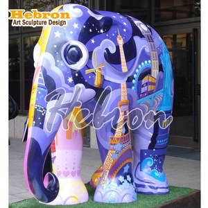Scultura in Resina di Elefante Colorato a Grandezza Naturale per Arte <span class=keywords><strong>Pop</strong></span>, Modello 3D Angelo, per Giardino e Spazi Esterni - Product Image 5