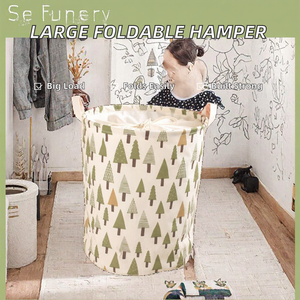 Cesto de Ropa Plegable Moderno de Gran Capacidad, Organizador de Almacenamiento de Algodón y Lino con Asa y Patas, 35x40cm, para Uso Doméstico, Venta al Por Mayor - Product Image 2