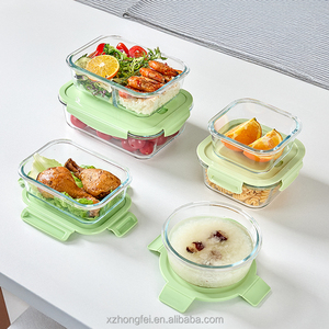 Ronde Glazen Lunchbox Met Magnetronbestendig En Hittebestendig Plastic Deksel Voor Lunch-En Dineropslag Of Koeling - Product Image 5