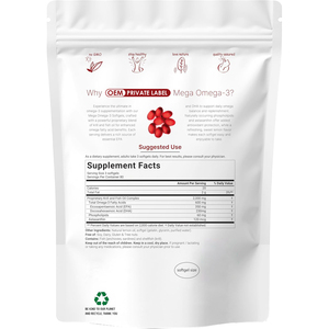 Cápsulas de Aceite de Krill Omega 3 OEM, Ácidos Grasos Esenciales y Astaxantina, EPA 350mg + DHA, Suplemento para el Corazón y el Cerebro - Product Image 2