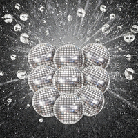 Ballons disco en feuille d'argent 4D Lukinuo, 9 pièces, 22 pouces, auto-scellants, réutilisables, décoration de fête d'anniversaire, rétro années 70, 80, 90