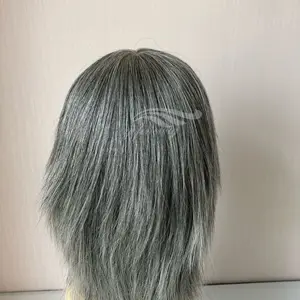 Silbergraues Ombre menschliches Haar weben graues Haar Topper