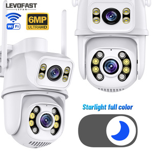 Levofast icsee 3MP + 3MP ống kính kép xem kép PIR theo dõi con người ngoài trời mạng wifi liên kết an ninh IP Camera - Product Image 1