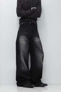 Jeans Vintage Lavados al por Mayor para Hombre, <span class=keywords><strong>Pantalones</strong></span> Largos Rectos Anchos con Efecto Desgastado Retro, Logotipo y Diseños Personalizados Aceptables - Product Image 6