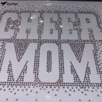CHEER MOM Patch thermocollant en strass AB effet cristal, motif appliqué effet dispersé, transfert thermique pour vestes de danse